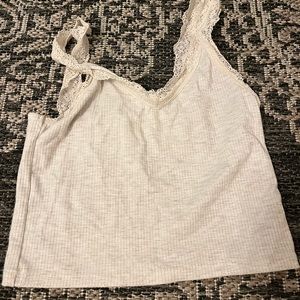 cream pattern tank top